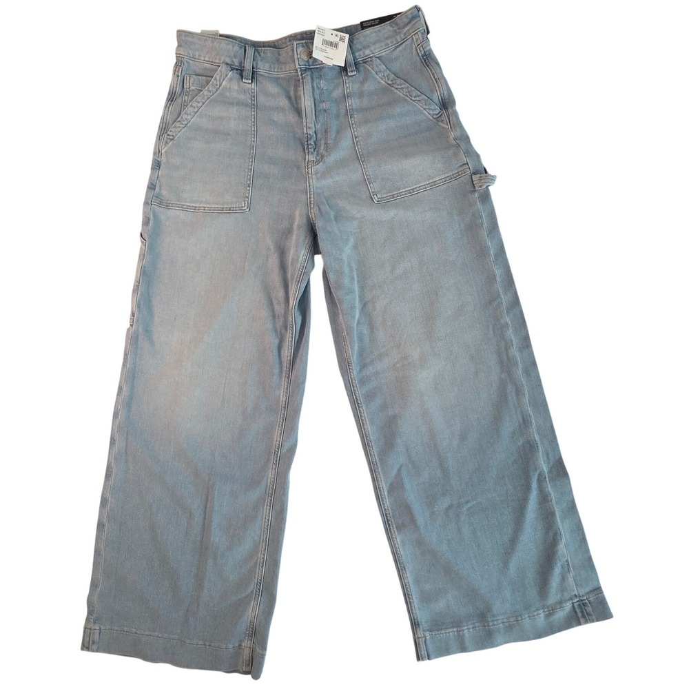American Eagle Dreamy Drape Baggy Wide Leg Carpenter Jeans Light Wash 14 Regular - Picture 2 of 16